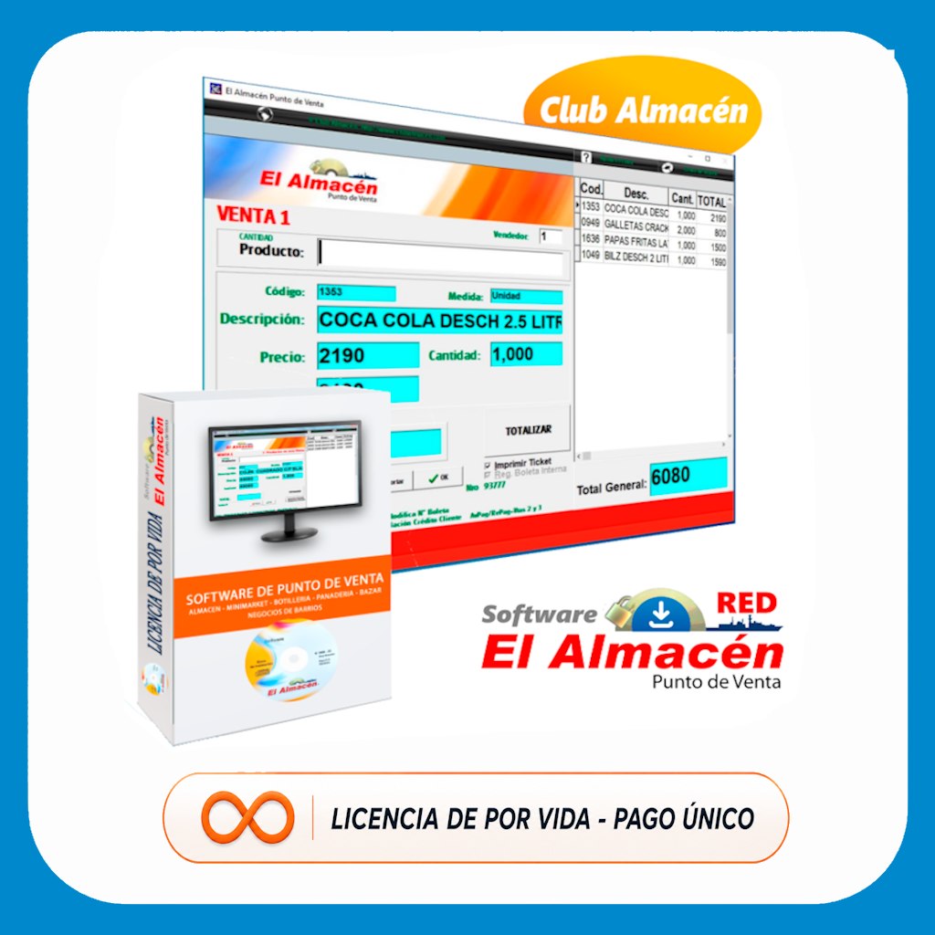 Software El Almacén Punto de Venta · Licencia de por Vida