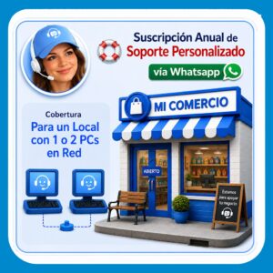 Suscripción Anual de Soporte Personalizado MiClub para locales con 1 o 2 PC