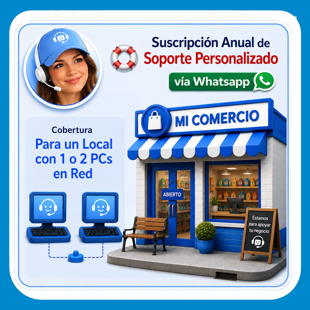 Suscripción Anual de Soporte Personalizado MiClub para locales con 1 o 2 PC