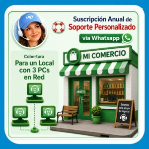 Suscripción Anual de Soporte Personalizado MiClub para locales con 3 PC