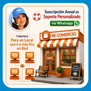 Suscripción Anual de Soporte Personalizado MiClub para locales con 4 o más PC