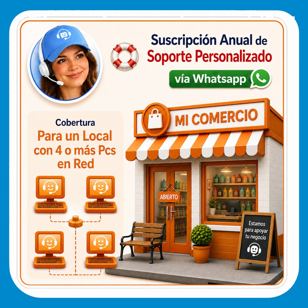 Suscripción Anual de Soporte Personalizado MiClub para locales con 4 o más PC